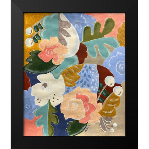 Melange of Flowers Black Modern Wood Framed Art Print by Wojahn, Holly