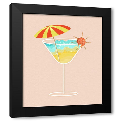 Beach in a Glass Black Modern Wood Framed Art Print with Double Matting by Smith, Karen