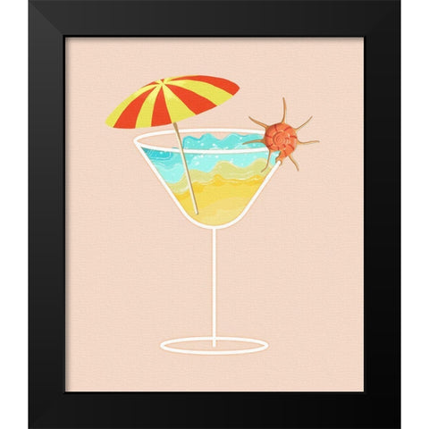 Beach in a Glass Black Modern Wood Framed Art Print by Smith, Karen