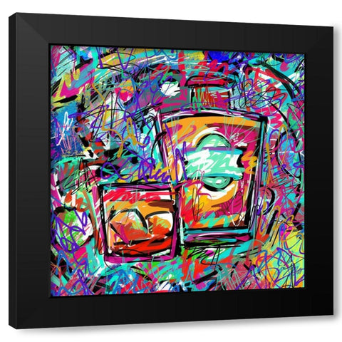 Boozey I Black Modern Wood Framed Art Print with Double Matting by Novak, Rick