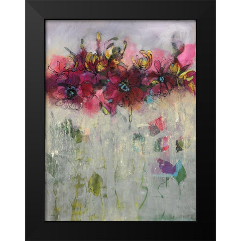 Misty Flowers II Black Modern Wood Framed Art Print by Eaton, Winnie