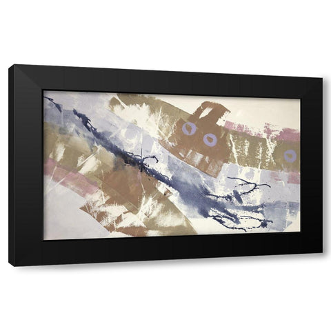Absract Blue II Black Modern Wood Framed Art Print with Double Matting by Eaton, Winnie