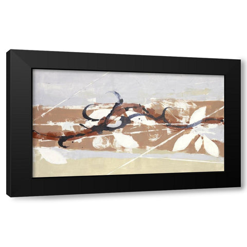 Abstract White Leaf I Black Modern Wood Framed Art Print by Eaton, Winnie