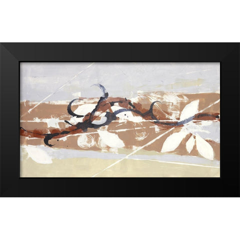 Abstract White Leaf I Black Modern Wood Framed Art Print by Eaton, Winnie