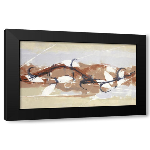 Abstract White Leaf II Black Modern Wood Framed Art Print with Double Matting by Eaton, Winnie