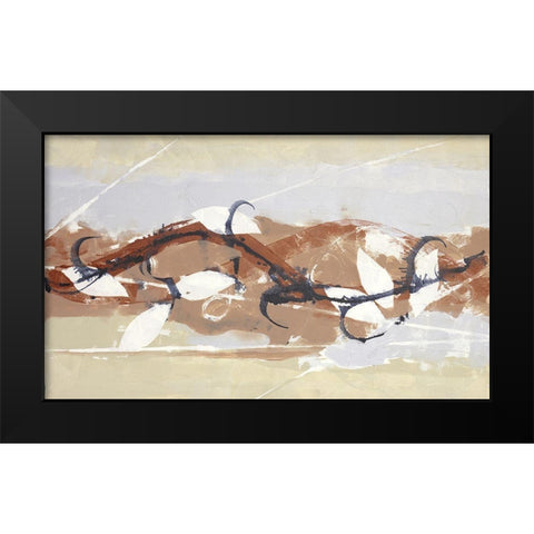 Abstract White Leaf II Black Modern Wood Framed Art Print by Eaton, Winnie