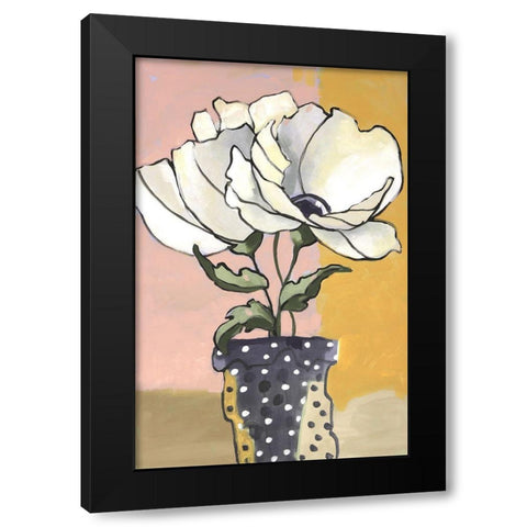 Blue Dot Pot I Black Modern Wood Framed Art Print by Eaton, Winnie