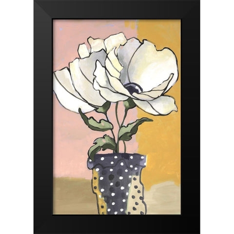 Blue Dot Pot I Black Modern Wood Framed Art Print by Eaton, Winnie