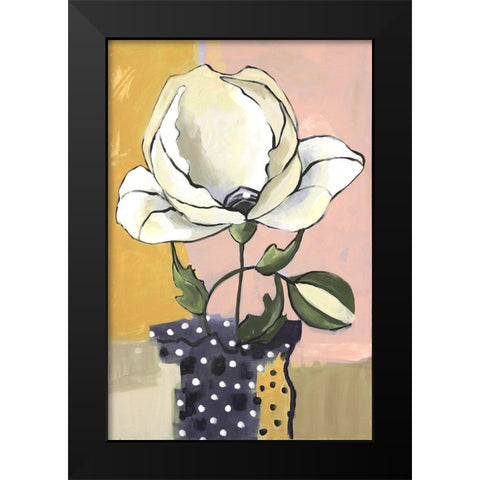 Blue Dot Pot II Black Modern Wood Framed Art Print by Eaton, Winnie