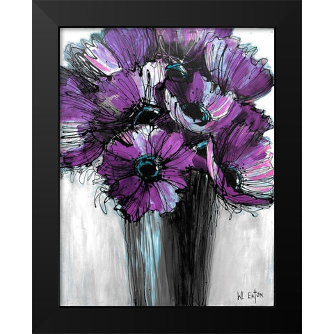 Purple Poppies Black Modern Wood Framed Art Print by Eaton, Winnie