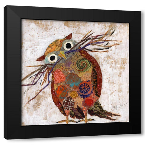 Curious Owl Black Modern Wood Framed Art Print by St Hilaire, Elizabeth