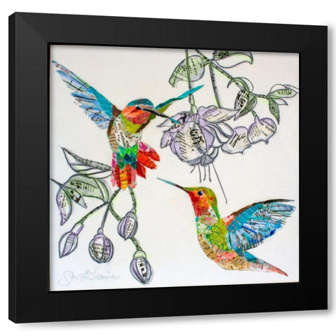 Edit Hummers and Blooms  Black Modern Wood Framed Art Print by St Hilaire, Elizabeth