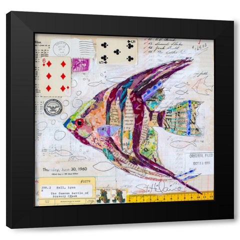 Angel Fish at Bravery Creek Black Modern Wood Framed Art Print by St Hilaire, Elizabeth