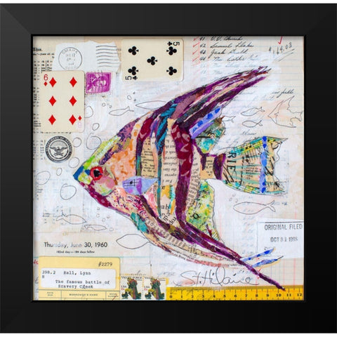 Angel Fish at Bravery Creek Black Modern Wood Framed Art Print by St Hilaire, Elizabeth