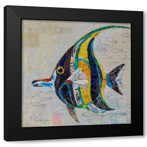 Moorish Idol Black Modern Wood Framed Art Print with Double Matting by St Hilaire, Elizabeth