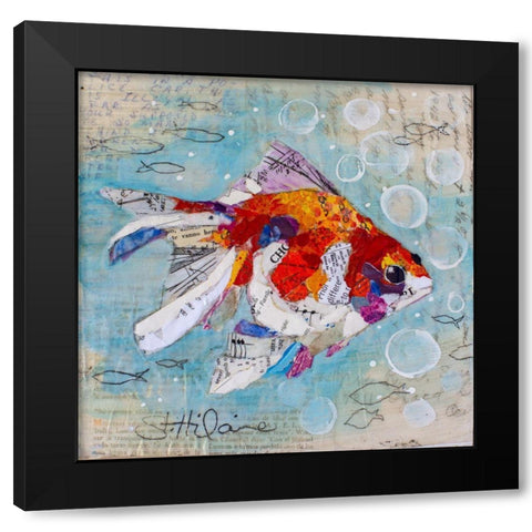 Fan Tail Goldfish Black Modern Wood Framed Art Print by St Hilaire, Elizabeth