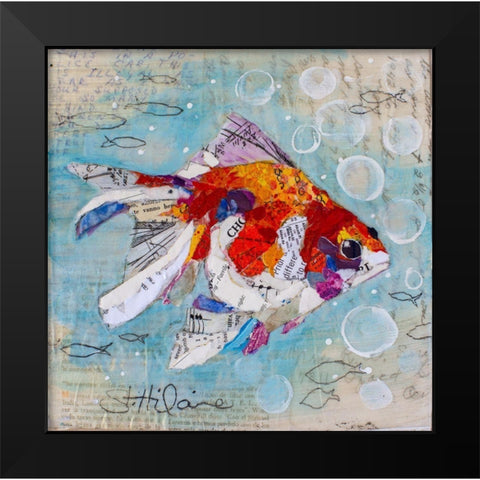 Fan Tail Goldfish Black Modern Wood Framed Art Print by St Hilaire, Elizabeth