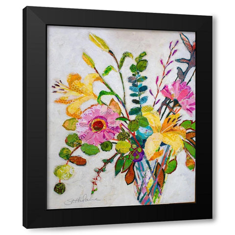 Happy Birthday Black Modern Wood Framed Art Print with Double Matting by St Hilaire, Elizabeth
