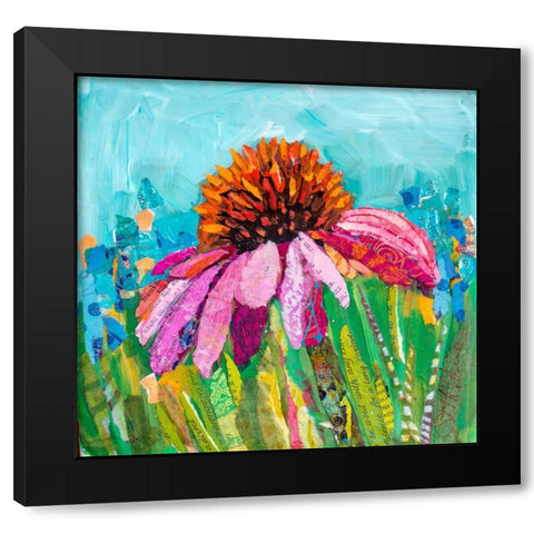 Coneflower Black Modern Wood Framed Art Print with Double Matting by St Hilaire, Elizabeth