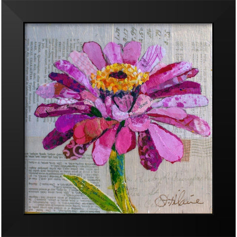 Z is for Zinnia Black Modern Wood Framed Art Print by St Hilaire, Elizabeth