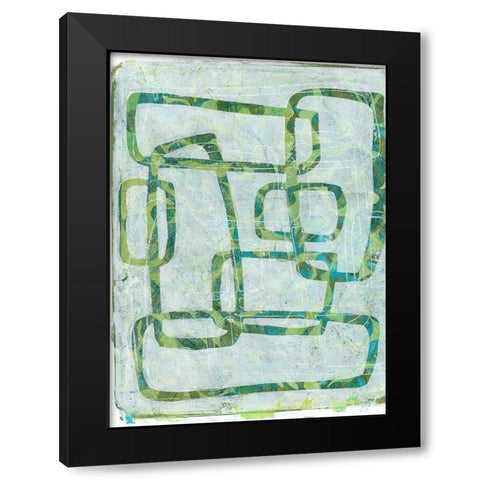 Monoprint II Black Modern Wood Framed Art Print with Double Matting by St Hilaire, Elizabeth