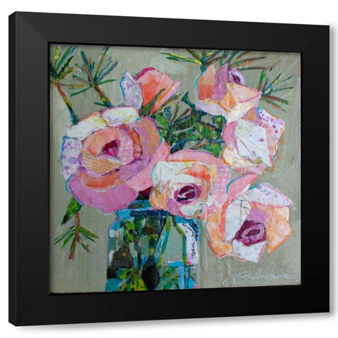 Pink Pearl Black Modern Wood Framed Art Print by St Hilaire, Elizabeth