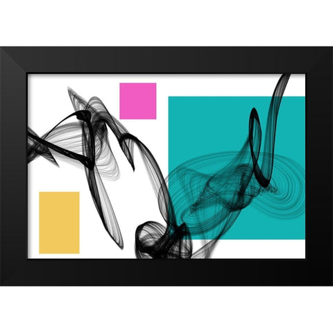 Geometric Shape and Black Abstraction III Black Modern Wood Framed Art Print by Orlov, Irena