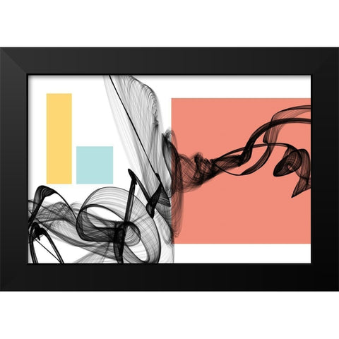 Geometric Shape and Black Abstraction V Black Modern Wood Framed Art Print by Orlov, Irena