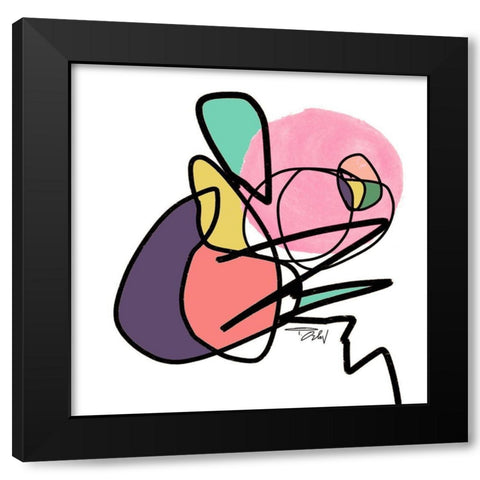 Shapes and Lines II Black Modern Wood Framed Art Print with Double Matting by Orlov, Irena