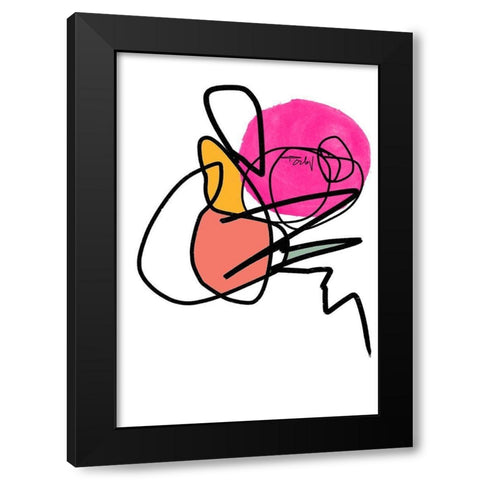Shapes and Lines III Black Modern Wood Framed Art Print by Orlov, Irena