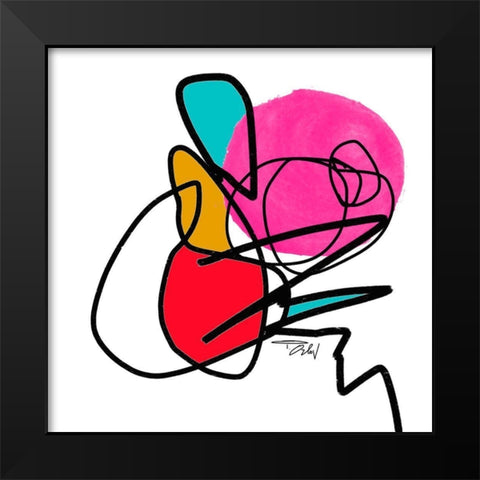 Shapes and Lines IV Black Modern Wood Framed Art Print by Orlov, Irena