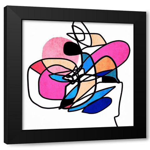 Shapes and Lines V Black Modern Wood Framed Art Print with Double Matting by Orlov, Irena