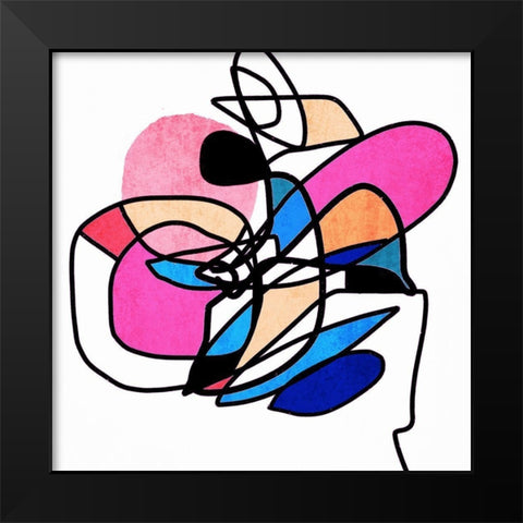 Shapes and Lines V Black Modern Wood Framed Art Print by Orlov, Irena