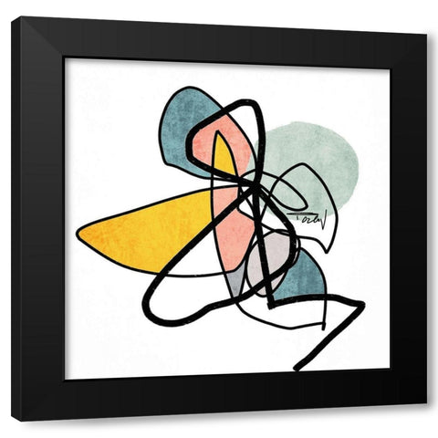 Shapes and Lines VI Black Modern Wood Framed Art Print by Orlov, Irena