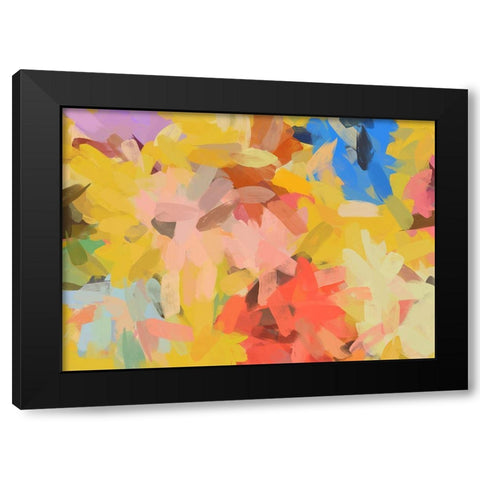 Color Burst Abstraction III Black Modern Wood Framed Art Print with Double Matting by Orlov, Irena