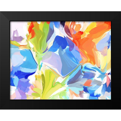 Color Burst Abstraction V Black Modern Wood Framed Art Print by Orlov, Irena