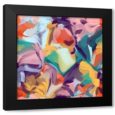 Color Burst Abstraction VI Black Modern Wood Framed Art Print with Double Matting by Orlov, Irena