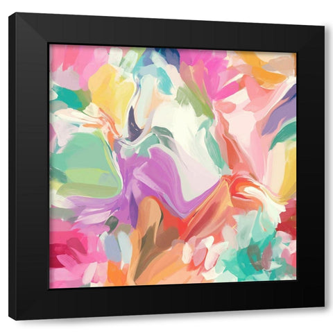Color Burst Abstraction VII Black Modern Wood Framed Art Print with Double Matting by Orlov, Irena
