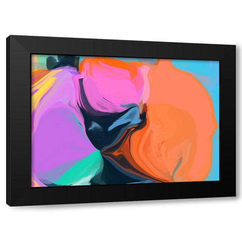 Color Burst Abstraction XII Black Modern Wood Framed Art Print by Orlov, Irena