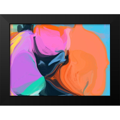 Color Burst Abstraction XII Black Modern Wood Framed Art Print by Orlov, Irena