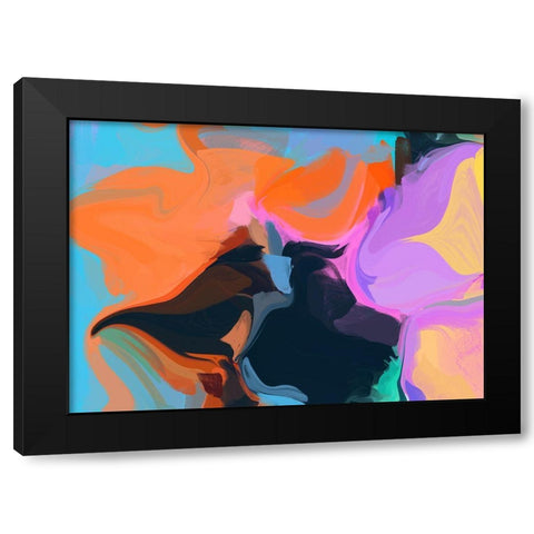Color Burst Abstraction XIII Black Modern Wood Framed Art Print by Orlov, Irena