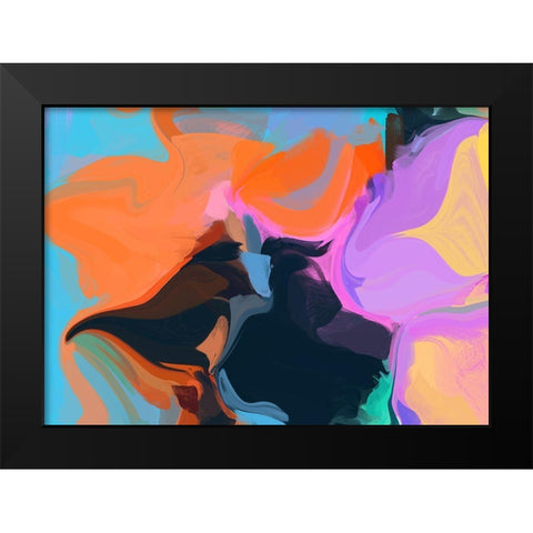 Color Burst Abstraction XIII Black Modern Wood Framed Art Print by Orlov, Irena