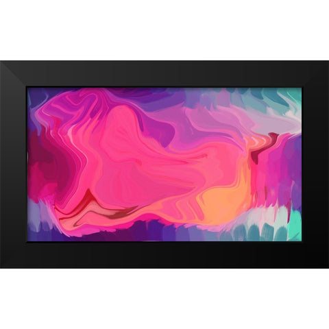 Color Burst Abstraction XV Black Modern Wood Framed Art Print by Orlov, Irena