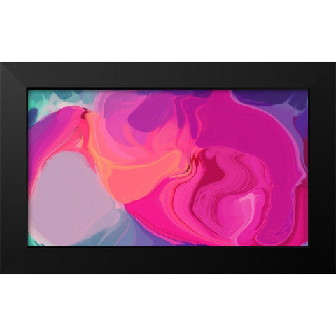 Color Burst Abstraction XVI Black Modern Wood Framed Art Print by Orlov, Irena