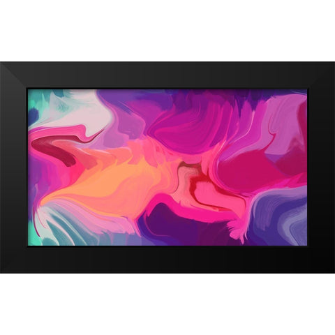 Color Burst Abstraction XVII Black Modern Wood Framed Art Print by Orlov, Irena