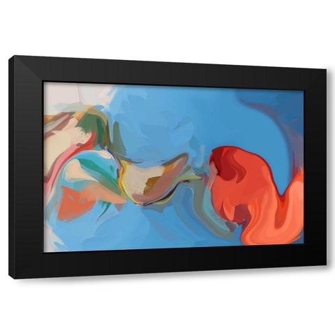 Color Burst Abstraction XIX Black Modern Wood Framed Art Print by Orlov, Irena