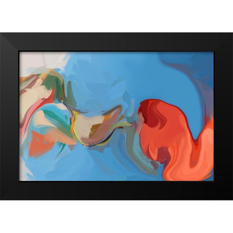 Color Burst Abstraction XIX Black Modern Wood Framed Art Print by Orlov, Irena