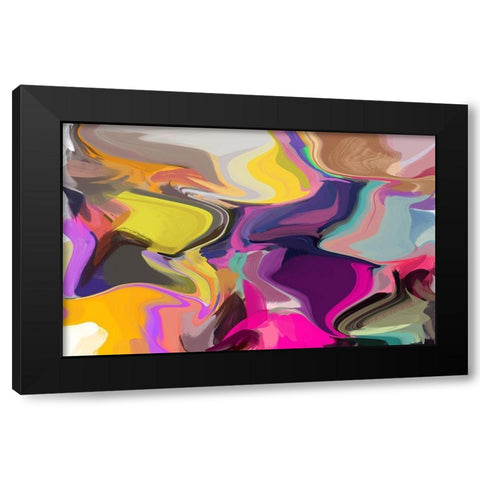 Color Burst Abstraction XXI Black Modern Wood Framed Art Print by Orlov, Irena