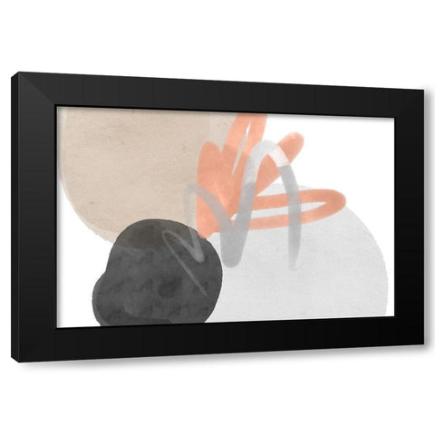 Art Shape Colors Design XXVIII Black Modern Wood Framed Art Print with Double Matting by Orlov, Irena