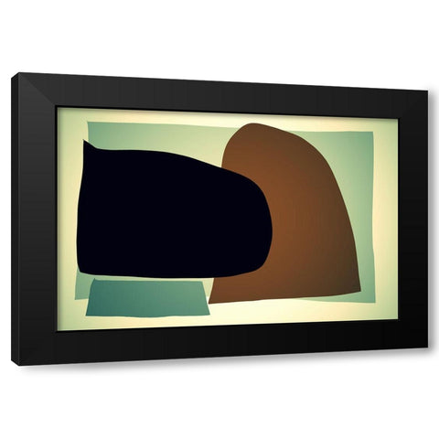 Art Shape Colors Design XXXII Black Modern Wood Framed Art Print with Double Matting by Orlov, Irena